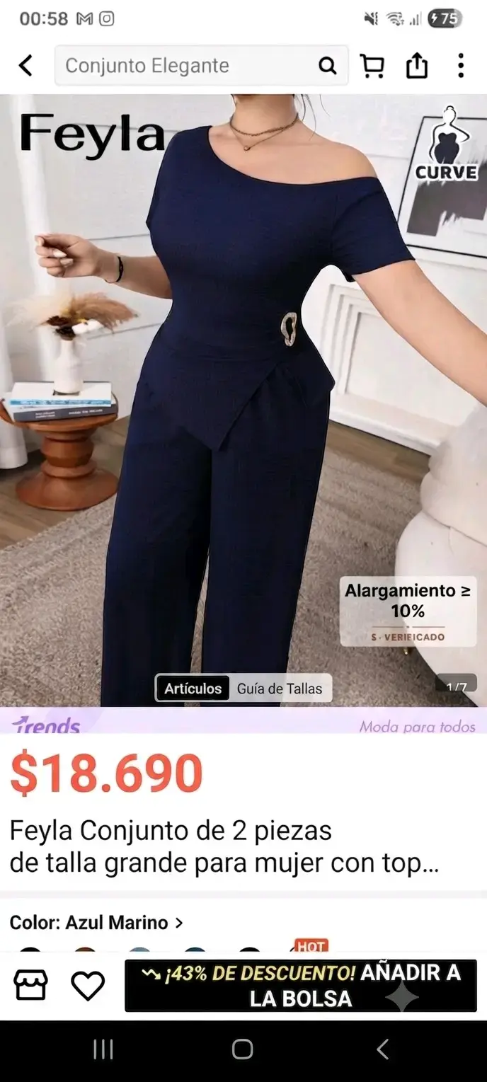 Conjunto elegante azul marino para mujer