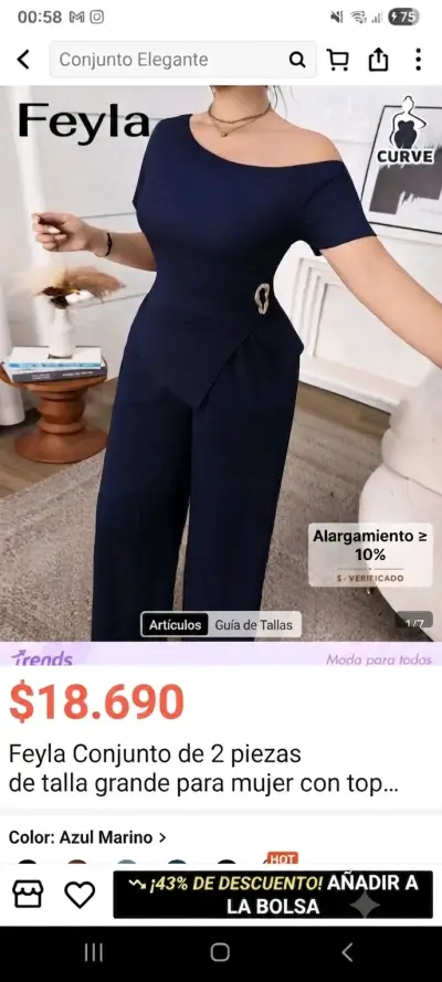 Conjunto elegante azul marino para mujer - miniatura 1