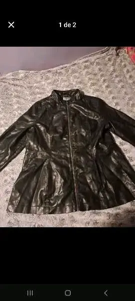 Chaqueta de cuero negra para mujer - 2