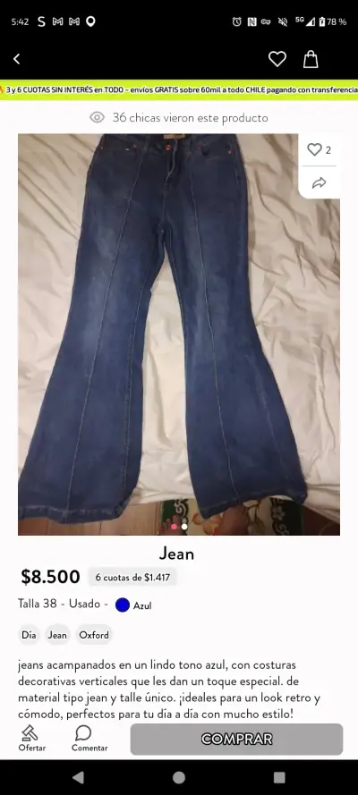 Jeans azules para mujer en buen estado - miniatura 1