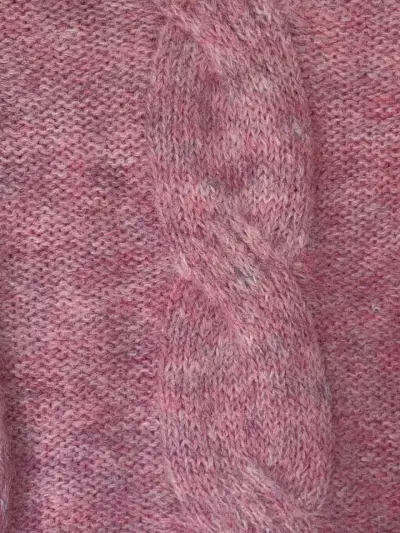 Suéter rosado con diseño trenzado - miniatura 3