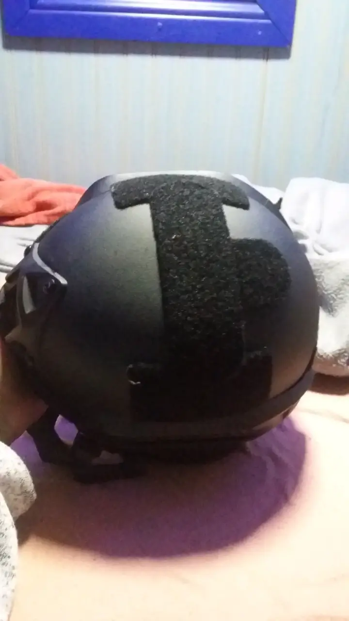 Casco táctico negro con soporte para accesorios - 6
