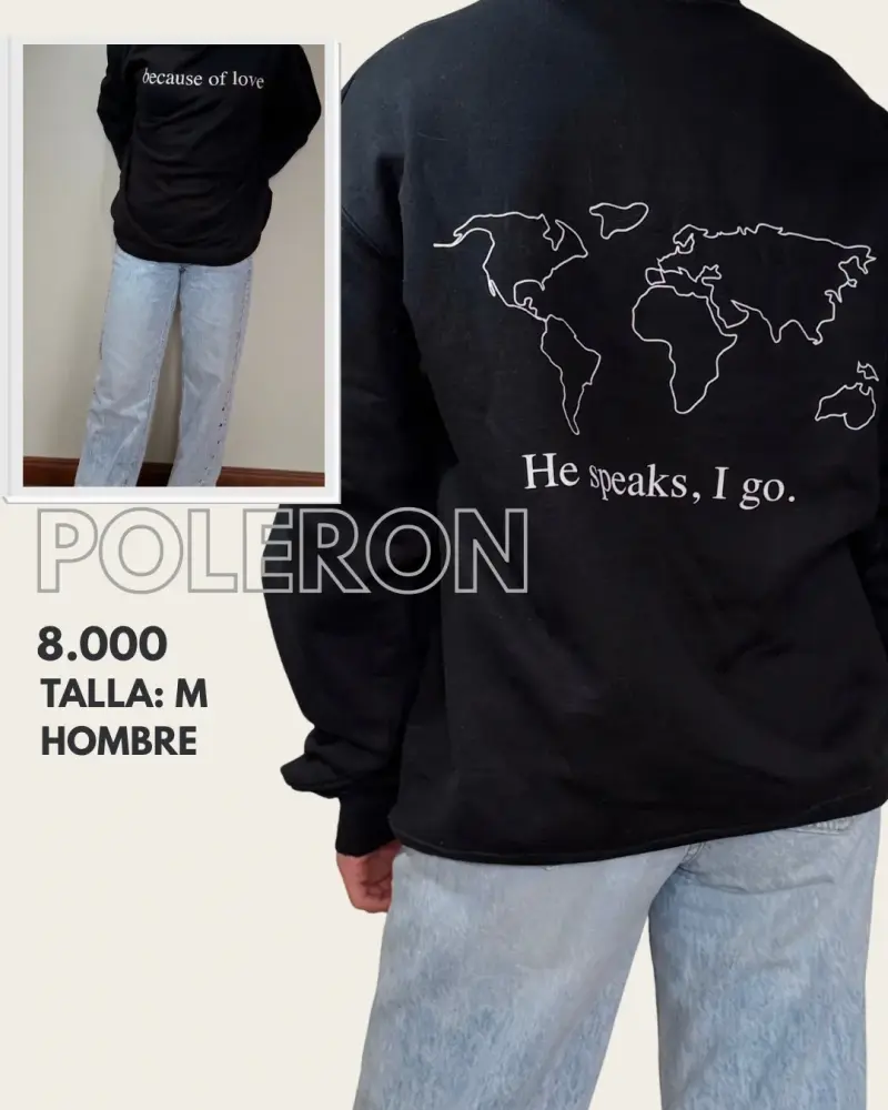 Polerón Negro Hombre - 1