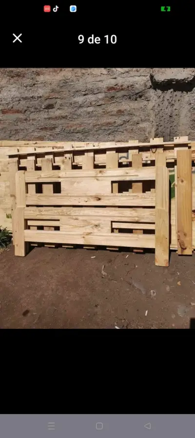 Cama de madera individual con cabecera - miniatura 2