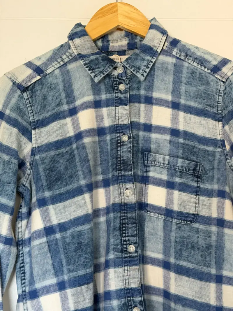 Camisa de franela a cuadros azul american eagle - 2