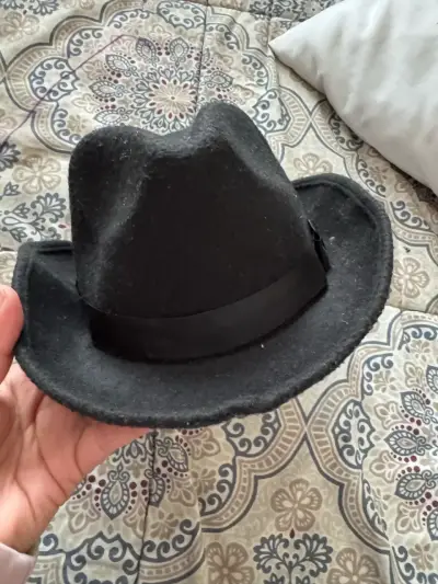 Sombrero de fieltro negro elegante de niño Kinder - miniatura 2