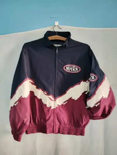 Chaqueta NHRA vintage azul y burdeos - miniatura 1