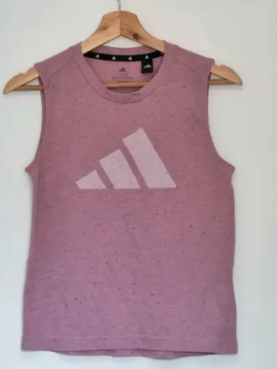 Polera sin mangas Adidas rosa para niña - miniatura 1