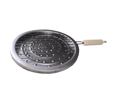 Tostador Parrilla Redonda 25 cm, Mango de Madera - miniatura 1