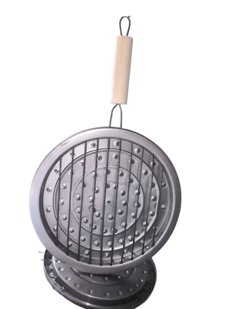 Tostador Parrilla Redonda 25 cm, Mango de Madera - 3