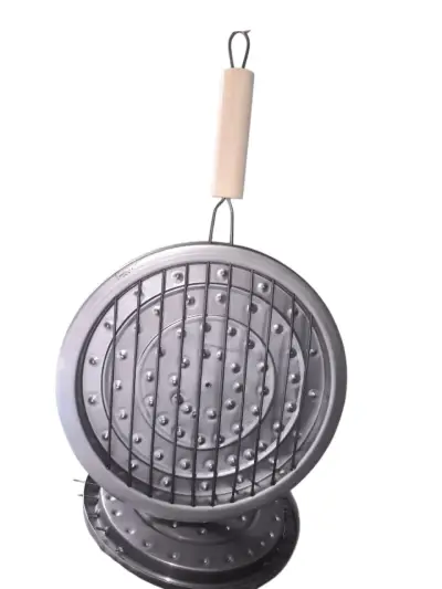 Tostador Parrilla Redonda 25 cm, Mango de Madera - miniatura 3