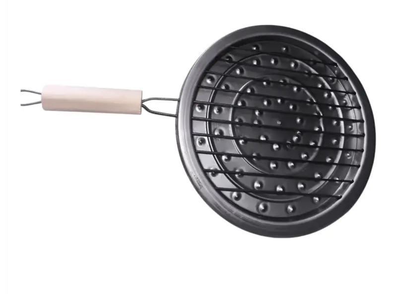 Tostador Parrilla Redonda 25 cm, Mango de Madera - 4