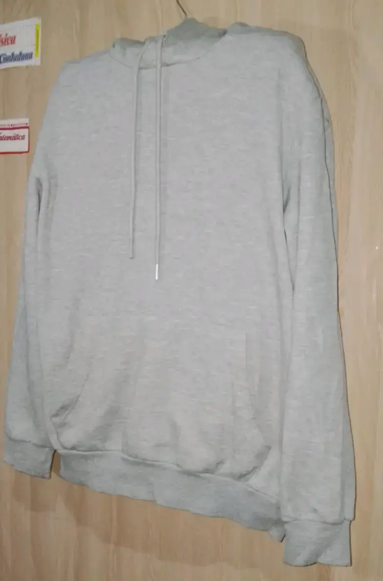 Polerón gris con capucha unisex - 1