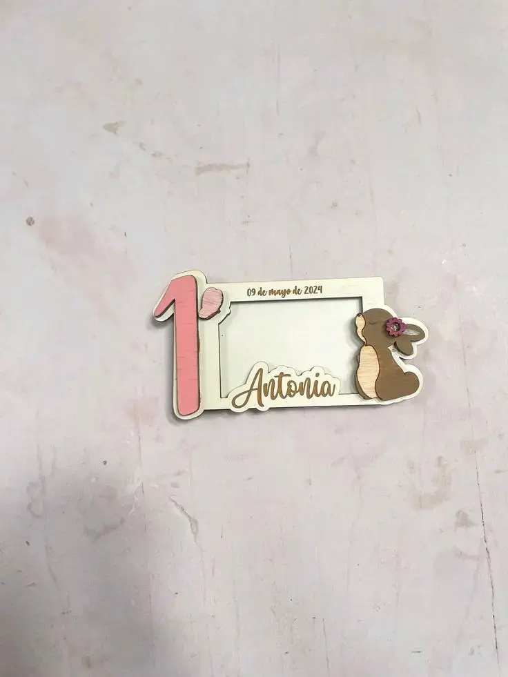 Portarretratos de madera con diseño de gato - 5