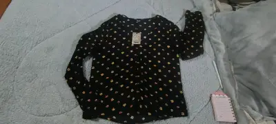 Blusa negra con estampado floral Miu Miu - miniatura 1