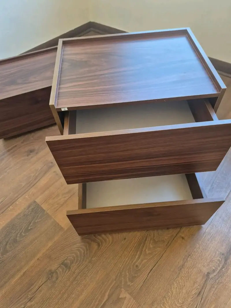2 Veladores Combinables 3 Cajones C/U 45x70x34cm - 5