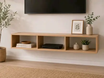 Mueble de TV flotante de madera - miniatura 2