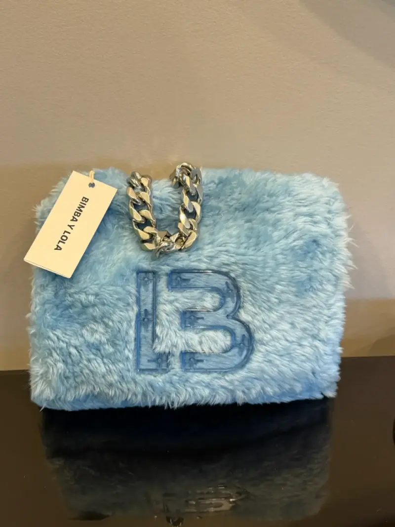 Bolso de peluche azul Bimba y Lola con cadena - 2