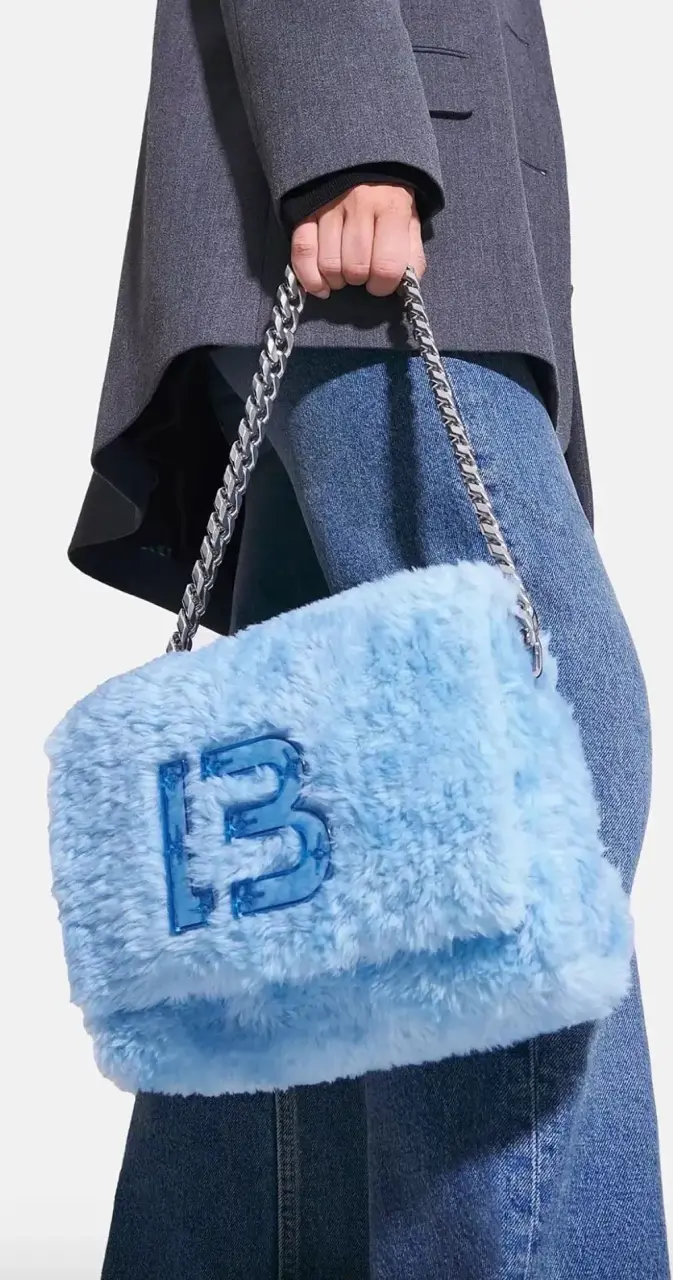 Bolso de peluche azul Bimba y Lola con cadena - 3