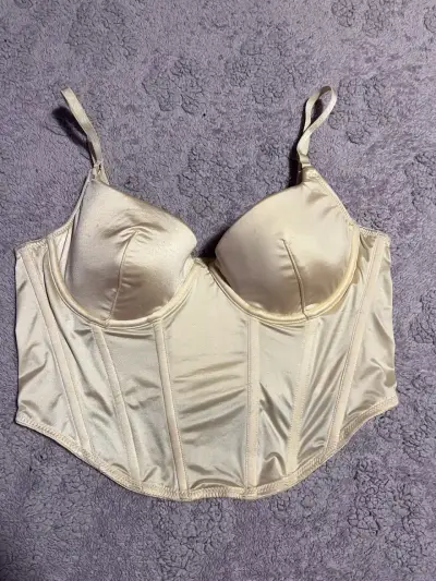 Corset bustier beige con tirantes ajustables - miniatura 1
