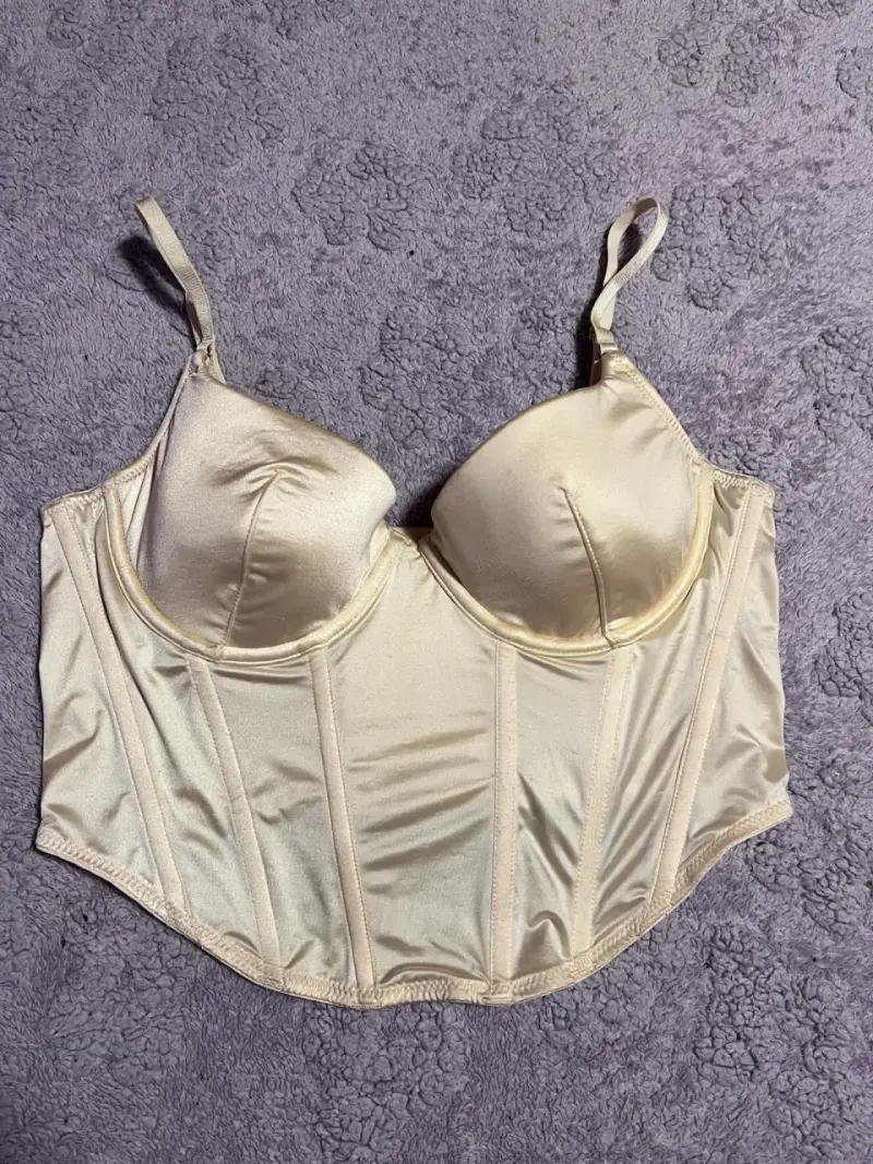 Corset bustier beige con tirantes ajustables - 2