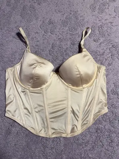 Corset bustier beige con tirantes ajustables - miniatura 2