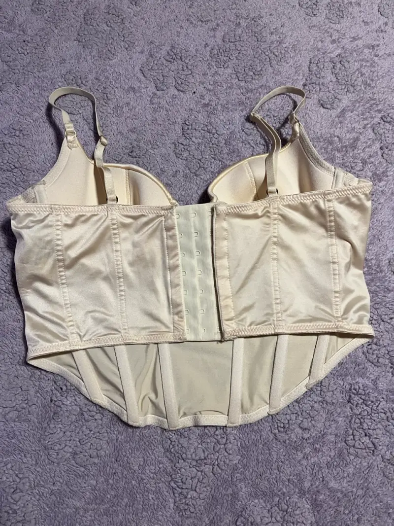 Corset bustier beige con tirantes ajustables - 3