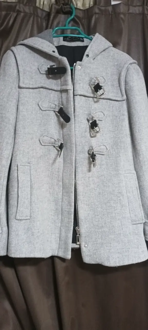 Abrigo gris con capucha Zara Woman - 1