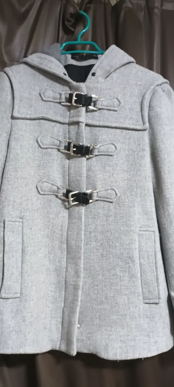 Abrigo gris con capucha Zara Woman - 4