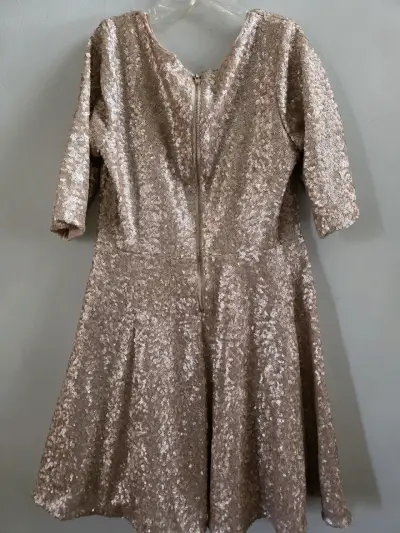 Vestido de lentejuelas dorado para niña talla 14 - miniatura 4