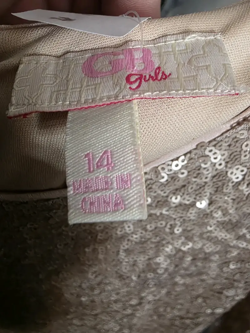 Vestido de lentejuelas dorado para niña talla 14 - 5