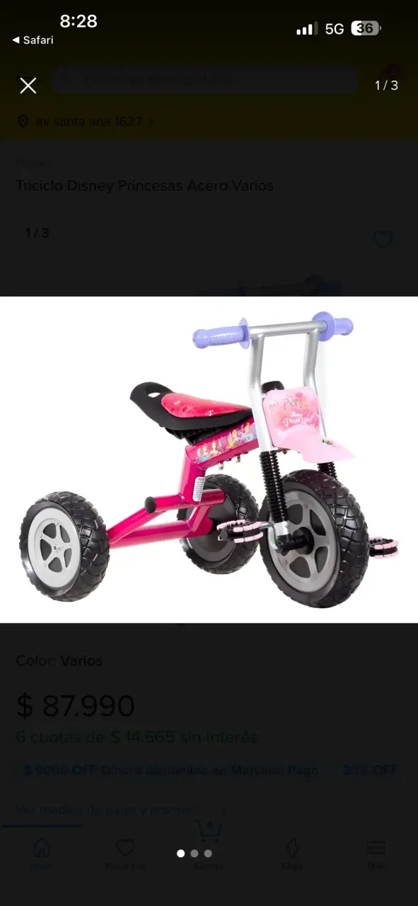 Triciclo infantil Disney Princesas rosa - 2