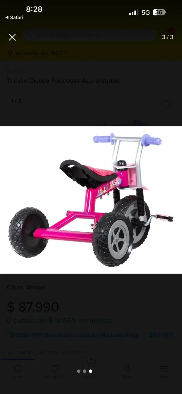 Triciclo infantil Disney Princesas rosa - 5