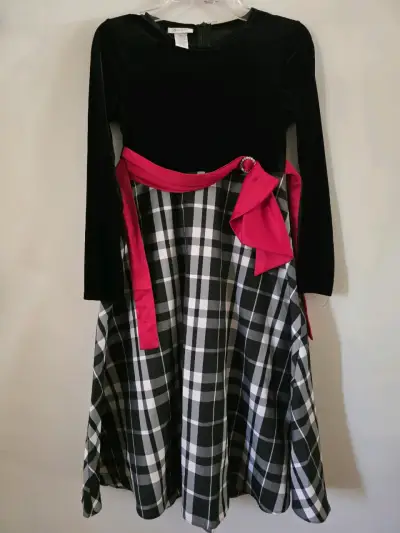 Vestido Bonnie Jean negro y rojo, estampado a cu - miniatura 2