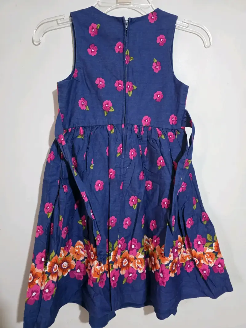 Vestido floral azul para niña Bonnie Jean - 3