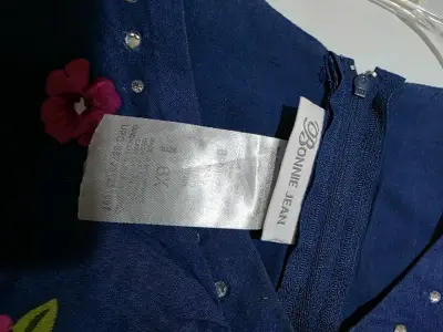 Vestido floral azul para niña Bonnie Jean - miniatura 4