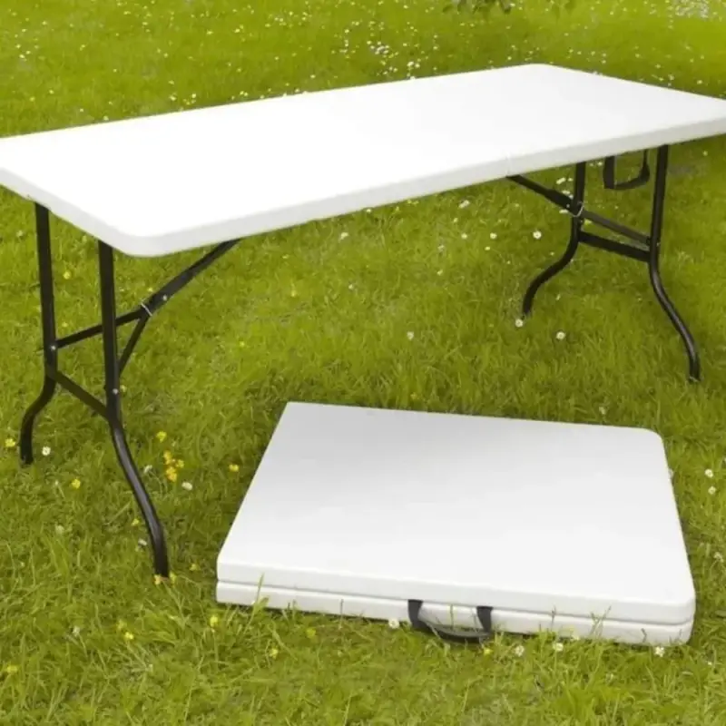 Mesa plegable portátil 180 cm blanca - 2