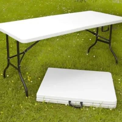 Mesa plegable portátil 180 cm blanca - miniatura 2
