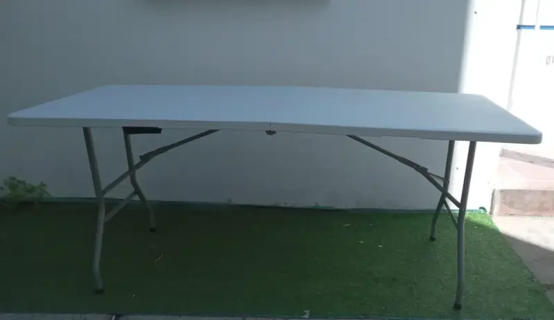 Mesa plegable portátil 180 cm blanca - 3