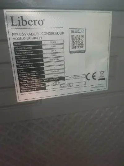 Refrigerador Congelador Libero LRT-200DFI  Ino - miniatura 1