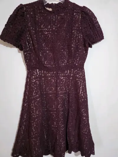 Vestido de encaje burdeos BB Dakota - miniatura 3