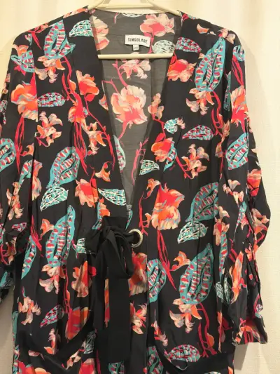Kimono floral Singolare para mujer - miniatura 2