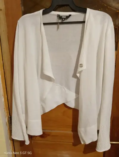 Cardigan blanco de mujer talla S - miniatura 1