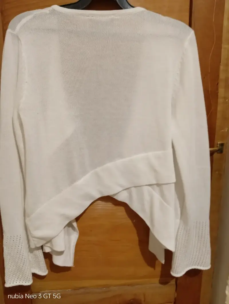 Cardigan blanco de mujer talla S - 2