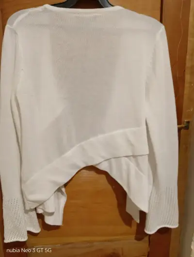 Cardigan blanco de mujer talla S - miniatura 2