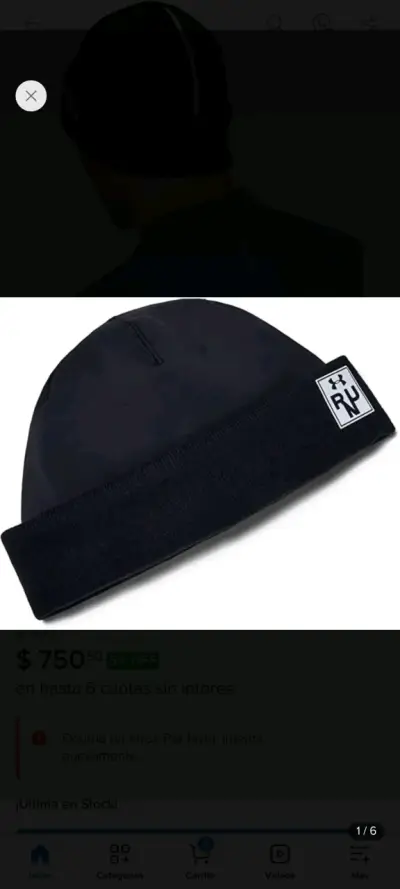 Gorro negro Under Armour para correr - miniatura 2