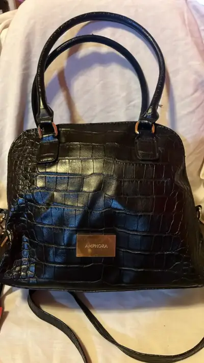 Cartera negra de cuero sintético Amphora - miniatura 1