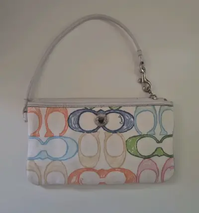 Cartera de mano Y2K COACH Hampton Scribble - miniatura 1