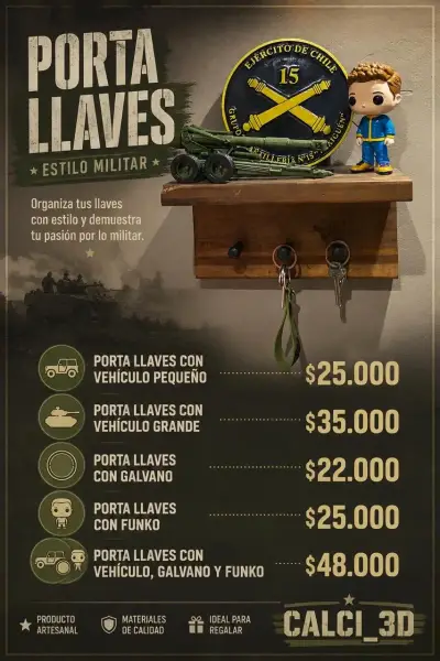 Portallaves estilo militar con vehículo pequeño - miniatura 1