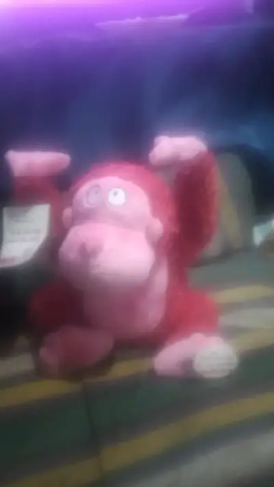 Peluche de mono rojo y rosado - miniatura 1